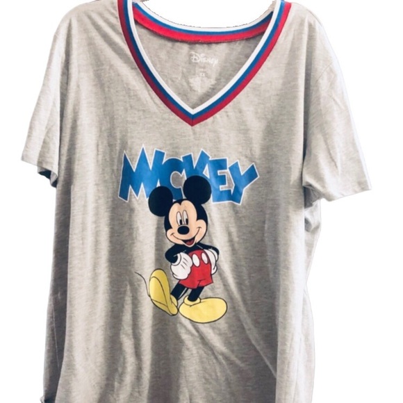 NWT DISNEY Mickey Mouse V-Neck Tee - Picture 4 of 11